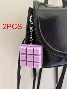 1pc 9-Key Cube Stress Relief Button Toy, Creative Keyboard Pendant Decoration, Car Keychain, Bag Decoration, Keychain Accessory, Keyboard Design, Adult Fingertip Keychain, Pressure Sensitive Keychain, Stress Relief Keychain, Focus Relaxation Zipper Keychain, Birthday Gift, Party Favor - Multicolor - View 33