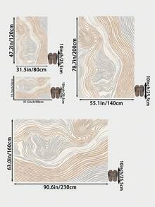 1pc Multi-Color Streamlined Mountain Living Room Rug, Suitable For Kitchen, Dining Room, Bedroom, Room Holiday Decor, Indoor/Outdoor, Office, Lobby, Anti-Slip Doormat, Bathroom Rug, Hallway, Study Gaming Area Rug - Multicolor - View 5