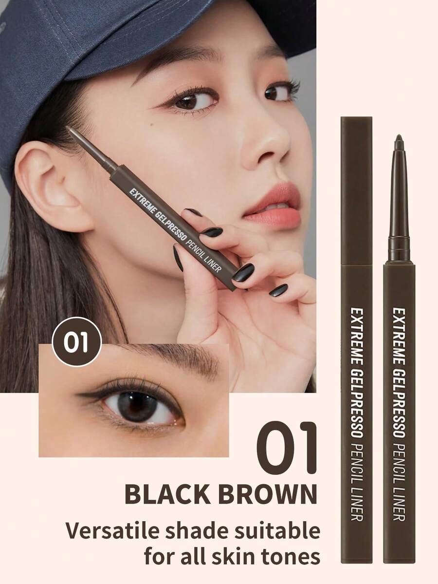 CLIO Extreme Gelpresso 可伸縮眼線筆 #01 黑棕色 1支 0.35g,免削尖奶油凝膠筆尖,防水抗油,自然修飾腫脹感,適合所有膚色與新手 - 01 黑棕色 - 查看 1