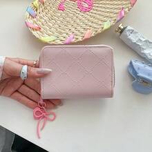 Pink Pendant Small Wallet For Women, Accordion Card Holder, Large Capacity, Versatile Minimalist Coin Purse, In Stock - Multicolor - View 2