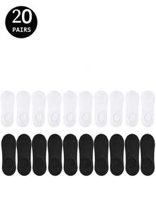 Unisex Invisible Cardboard Boat Socks 2 Pairs, 5 Pairs, 10 Pairs, 15 Pairs, 20 Pairs, 30 Pairs, 40 Pairs. Summer No-Show Socks, Casual Sports Thin Boat Socks (No Cardboard) - Multicolor - View 28