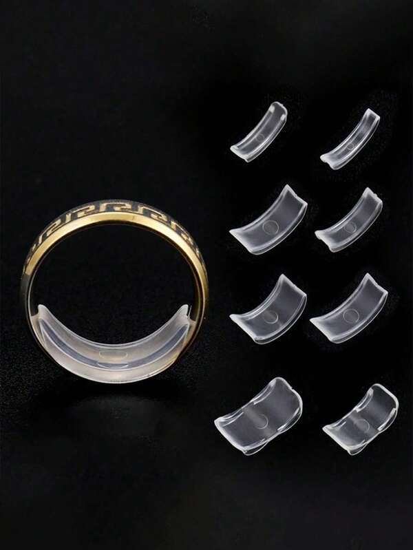 Ensemble d'autocollants de réglage de taille de bague invisible et transparent, coussinet antidérapant pour réduire la taille des bagues amples pour femmes, ajustement doux et confortable sans irritation. Outil accessoire de couture de bijoux DIY, compatible avec les alliances et diverses bagues de bijoux, résout les problèmes de bagues amples et glissantes, accessoire pratique pour le port quotidien de bijoux