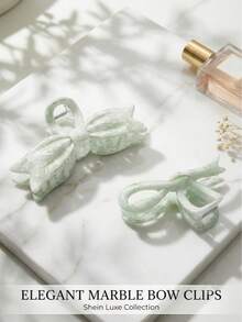 2PCS Printed Bow Hair Clips, Suitable For Thick Hair, Minimalist Design Large Hair Clips, Suitable For Thick Or Thin Hair. Durable Non-Slip Hair Clips For Women, New High-End Autumn/Winter Hair Accessories Launched In 2026, Essential Accessories For Women's Holiday Outfits And Summer Styling. - Multicolor - View 13