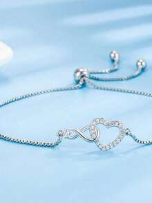 1 Infinity Symbol Heart Bracelet For My Beautiful Daughter Adjustable Size, Birthday Gift Christmas Gift - Multicolor - View 2