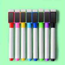 8pcs/16pcs Whiteboard Markers, Erasable Dry Erase Markers With Built-In Eraser, Random Colors, Erasable Colored Board Markers Chalkboard Pens; Suitable For Ceramic, Wood, Glass, Stationery - Whiteboard Marker - View 11