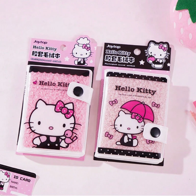 Miniso Buku Catatan  dengan Sampul Plush dan Kancing Jepret, 72K 80 Halaman, Buku Catatan Saku, Jurnal Harian untuk Kelas & Perjalanan, Kertas PVC Kain Plush (1 Buah) - Beraneka warna - View 1