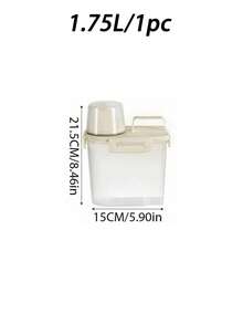 1pc/2pcs Leak-Proof Airtight Storage Canisters - Pest-Proof Portable Square Containers For Rice, Grains, Nuts And Flour | Kitchen Essential Storage, Suitable For Kitchen, Summer Beach Party, Food, Camping, Organization, Room Decor, Kitchen Supplies, Food Storage Containers - Off White - View 11