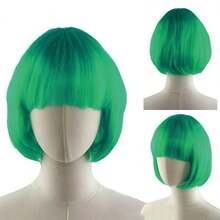 1pc Fashion Short Wig With Bangs, Multi-Color Anime Cosplay Wig, Short Straight Synthetic Bob Wig, Blonde Bob Wig With Bangs, Women's Short Blonde Wig, Suitable For Cosplay, Festivals, Anime Conventions, Celebrations, Fluorescent Multi-Color Cosplay - Multicolor - View 27