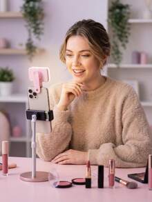 1pc LED Selfie Fill Light, 3 Lighting Modes, Portable Mini Clip-On Fill Light, Suitable For Makeup, Live Streaming, Zoom Meetings, Rechargeable, Compatible With Phone, Camera, Home Decor, Room Decor, Halloween Decor, 250mAh - Fill Light - View 10