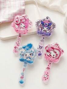 MINISO Sanrio My Melody Kuromi Cinnamoroll Hello Kitty 星星造型氣墊髮梳，便攜亮片髮梳，適合旅行化妝包 - 彩色 - 查看 5