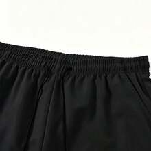 Men's Long Sports Cargo Pants, Elastic Drawstring Waist, Built-In Multi-Pocket Design, Outdoor Hiking Black - Black - View 6