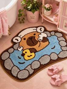 1pc Capybara Bath Mat, Bathroom Mat, Bathroom Rug, Door Mat, Small Rug, Carpet, Floor Mat, Home Decor, Area Rug, Outdoor Mat, Home Decor, Area Carpet, Bedroom Rug, Washable Carpet - Multicolor 4 - View 2