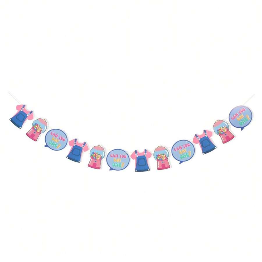 1 Set Bubble Gum Birthday Banner, 3 Styles 4 Pieces Each, Can You Give An Example? - Enlightened Teacher Birthday Party Decoration, Party Backdrop Decoration Supplies - View 1