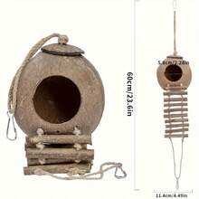 Hanging Bird House Cage Toy For Pet Bird, Natural Coconut Fiber For Bird Nest Breeding Bird Nesting Box - View 5