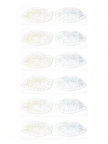 6入全息眼睛臉部臨時紋身貼紙，亮片虹彩圓點斑點設計，防水自黏長效，適合女性與女孩，Coachella EDM Rave 派對用假紋身貼 - 彩色 - 查看 9