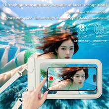 ONETIAOLONG Clear Waterproof Cell Phone Dry Bag With Detachable Neck Strap & Removable Armband, Double Sealed Touch Friendly Waterproof Pouch, Water & Dust Resistant Phone Case For Pool Surfing Kayaking Travel, Compatible With Smartphones Within 8.5 Inches - White - View 3