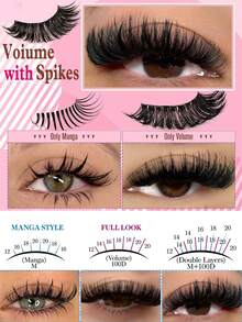 280pcs Fairy Spiky False Eyelashes 50D+80D Soft & Realistic Fluffy & Dense Pointed Cartoon Style Exaggerated Makeup Effect Suitable For Makeup Lovers - D - View 3