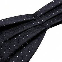 5PCS Men's Black Ascot Cravat Set With Pocket Square & Cufflinks Ring, Neck Wear For Daily Formal Use, Prom Nights And Basic Men Gift - Black - View 4