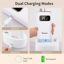 enniewi 電動美甲修甲機，便攜式美甲修甲套組，配備可充電底座，無線電動美甲機，適用於去除凝膠和壓克力美甲，家用沙龍足部與手部護理工具 - 香檳色 - 查看 4