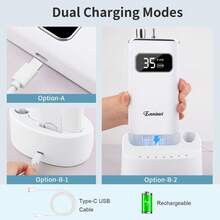 enniewi 電動美甲磨甲機，便攜式美甲磨甲套組，配備可充電底座，無線電動美甲磨甲機，適用於去除凝膠和壓克力美甲，居家沙龍足部與手部美甲工具 - 銀色 - 查看 4