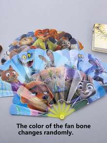 Disney Animal World Themed Folding Fan, Printed With Judy And Nick Characters. Portable Hand Fan, Suitable For Summer And Daily Use. Durable And Easy To Open And Close, Compact And Lightweight, Can Be Easily Placed In Bag Or Pocket. - Fan - View 9