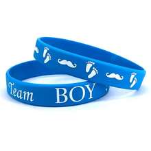 60pcs Gender Reveal Silicone Wristbands, Blue And Pink Boy Girl Team Wristbands, Gender Reveal Party Decoration Supplies - View 7