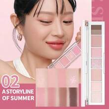 PERIPERA All Take Mood Palette #02 Storyline Of Summer 1 Slim Ruler 眼影盤 6g，冷調櫻桃粉多重質地眼影，適合冷色調與白皙膚色，日常旅行妝容與新手適用 - 02 夏日溫柔粉調 - 查看 6