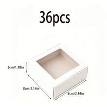 48/36/24/12/2pcs White Small Gift Boxes With Transparent Window, Jewelry, Soap, Candy Boxes, Handmade Crafts Packaging, Flat Bulk Pack, Suitable For Gifts, Crafts, Weddings, Parties, Bridal Showers, Brides, Wedding Decor, Birthday Decor - White - View 17