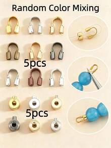 30-160pcs Jewelry Making Kit | Gold Plated Flat Buckles, U-Shaped Hooks, Bead Spacers, Metal Wire Connectors, Buckle Wraps, Horseshoe Closures, Flat - Multicolor - View 12