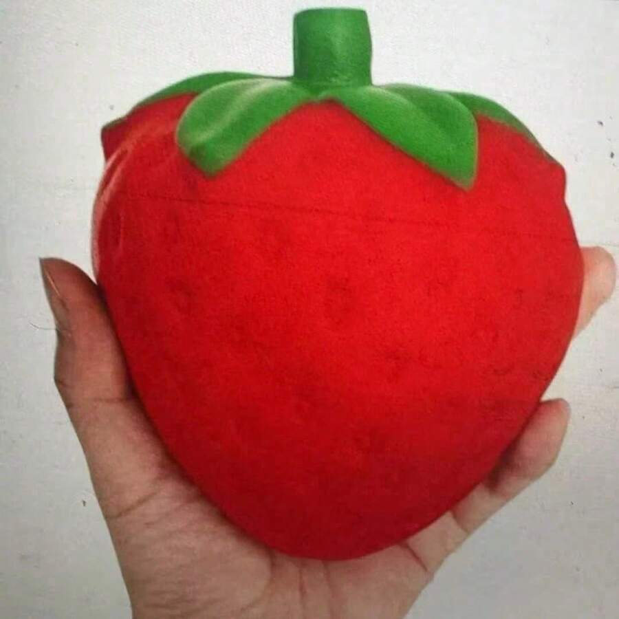 Large Slow Rebound Realistic Strawberry Squeeze Adult Toy, Super Soft Fruit Model Decoration, Stress Relief Fidget Gadget - A - View 1