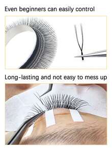 12 Rows U-Shaped 2D UU Eyelash Extensions C/D/LU(M) Curl U-Shaped Parallel Flower Lashes 8-15mm Double Pointed Flower Cluster Lashes Natural False Eyelashes Pre-Made Dense Eyelash Fan High-Quality Material Lighter And Softer For Makeup - D - 查看 2