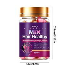 90粒 MIXHair 健康髮膠囊，富含 10,000mcg 鐵蛋白、膠原蛋白與維生素，使頭髮與頭皮柔順、增加彈性光澤，輕盈補水，適用於所有髮質 - 90PCS - 查看 4