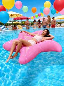 Starfish Shaped Inflatable Pool Float Lounge Chair Large Polka Dot Water Floating Bed Foldable Leak-Proof PVC Floating Bed Suitable For Beach Pool Summer Water Party - Multicolor - View 4
