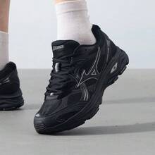 Mizuno New LG 10S Mesh Breathable Sports Shoes, Retro Lightweight Running Shoes For Men And Women - Black - View 2