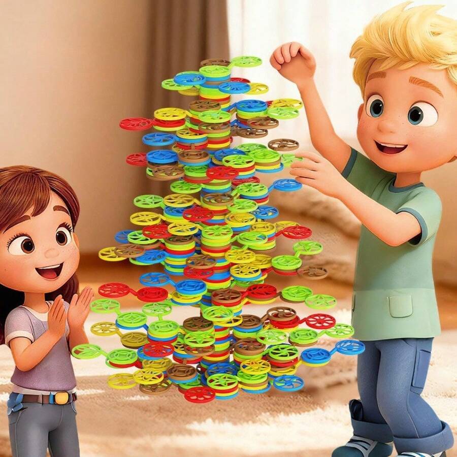 108/168pcs Kids Stacking Blocks Balance Building Toy, Balance Tree Desktop Fun Toy, Focus And Thinking Training, Enhanced Interactivity