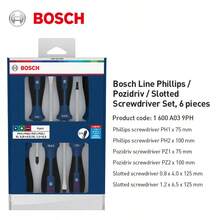 BOSCH 6 In 1 Precision Screwdriver Set, Steel Round Head, Rhombus And Flat Head, Non-Slip Grip, Magnetic Tip, Chrome Vanadium Steel For Electronics, Furniture, Appliance And Automotive Repair - Multicolor - View 3