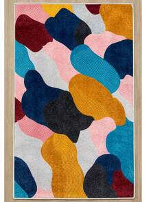 Chilai Home Modern Patterned Area Rug, Soft Non-Slip Carpet For Living Room & Bedroom, Runner Rug, Washable Kitchen Rug, Home Decor Rug, Made in Turkiye - 彩色 - 查看 2