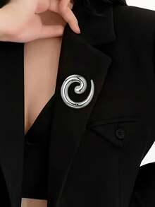 1 Stück asymmetrische spiralförmige geometrische Brosche, elegantes modisches Party-Stil Kleid Rucksack Schal dekoratives Accessoire, geeignet für tägliche Pendelzeit Party Abendkleidung - Gold - Übersicht 10