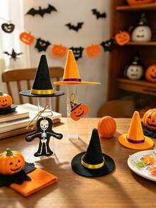 12 Sets Halloween Treat Boxes With Witch Hat And Tags Mini Plastic Gift Candy Jars Trick Or Treat DIY Gift Storage Containers For Halloween Party Favors - Halloween Edition - View 4