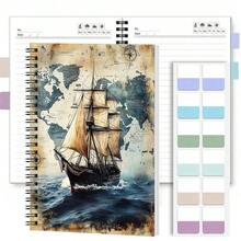 1 Set Fresh Floral 2D Cover Spiral Coil Notebook With Index Sticker Set, Practical Inner Pages, Suitable For Back To School, Work, Study And Other Scenarios. Whether Writing Diaries, Making Daily Plans, Or Using As Memo Pads, It's A Great Choice As Graduation Gift, Birthday Gift, Helping You Plan Your Life Efficiently! - Multicolor - View 15