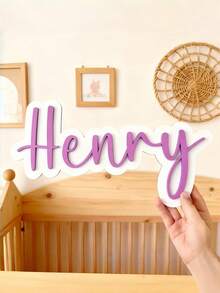 1PC Customized Name Sign, Double Layer Material Durable, Personalized Name Photo Prop Decor, Multi-Functional Wall Hanging Room Decoration, Customized Party Decoration, Perfect Gift, Room Decor, Aesthetic Room Decor - Multicolor - View 7