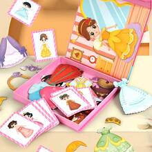 Children's Magnetic Princess Dress-Up Busy Book, 10 Theme Educational Activity Book, Creative Magnetic Matching Game, Suitable For Toddlers 3 Years And Above - Multicolor - View 4