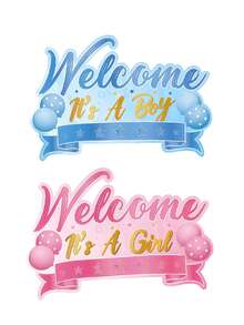 1 pieza Cartel creativo para revelación de género para baby shower, accesorio para revelación de género del embarazo, decoración de pared de tablero de espuma duradero para nuevos padres, decoración de fondo para fiesta de revelación de género niño o niña, póster de anuncio de embarazo, adecuado para suministros de baby shower y accesorios de fotomatón, tablero de anuncio de embarazo para fiesta de revelación de género - Multicolor - Ver 2