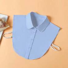 1pc Women's Fashion Solid Color Casual Shawl Collar Fake Collar Daily Accessory - White - View 12