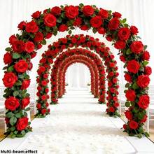 New Noble Large Rose Vine, Elegant Rose Vine, Home Decor, Suitable For Indoor, Outdoor Decoration, Wedding Decoration, Valentine's Day DIY Decoration, Mother's Day Garden Tea Party Decoration, Durable Floral Decoration Holiday Decoration, And Various Holiday Decorations, Perfect For Garden, Yard, New Year Decoration, Desktop Wall Artificial Rose Vine Hanging - Red - View 3