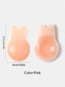 vfvQueen 1 Pair Large Silicone Nipple Covers, Rabbit Ear Shape Self-Adhesive Nipple Covers, Strapless Invisible Silicone Nipple Covers, Soft And Skin-Friendly, Suitable For Strapless Bras, Adhesive Silicone Nipple Covers With Lifting Function - Multicolor - View 10