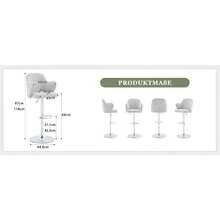 Modern Bar Stool Set (Set Of 2) / High-Quality Linen Bar Stools, -Plated Steel Frame / Easy To Install / High Load Capacity / Suitable For Home Bars And Restaurants - 淺灰色 - 查看 6