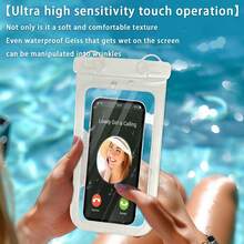 ONETIAOLONG Clear Waterproof Cell Phone Dry Bag With Detachable Neck Strap & Removable Armband, Double Sealed Touch Friendly Waterproof Pouch, Water & Dust Resistant Phone Case For Pool Surfing Kayaking Travel, Compatible With Smartphones Within 8.5 Inches - White - View 6