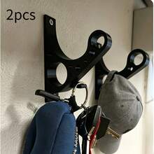 1/2 Set PETG Material Motorcycle Helmet Hooks, Bicycle Helmet Wall Mount, Easily Supports Full Face Helmets, Easy Installation, Multi-Hole Design For Storing Various Items, Suitable For All Motorcycle And Bicycle Enthusiasts, Home Storage Hooks, Garage Storage Hooks - Multicolor - View 4
