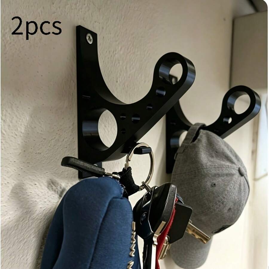 1/2 Set PETG Material Motorcycle Helmet Hooks, Bicycle Helmet Wall Mount, Easily Supports Full Face Helmets, Easy Installation, Multi-Hole Design For Storing Various Items, Suitable For All Motorcycle And Bicycle Enthusiasts, Home Storage Hooks, Garage Storage Hooks - Multicolor - View 1